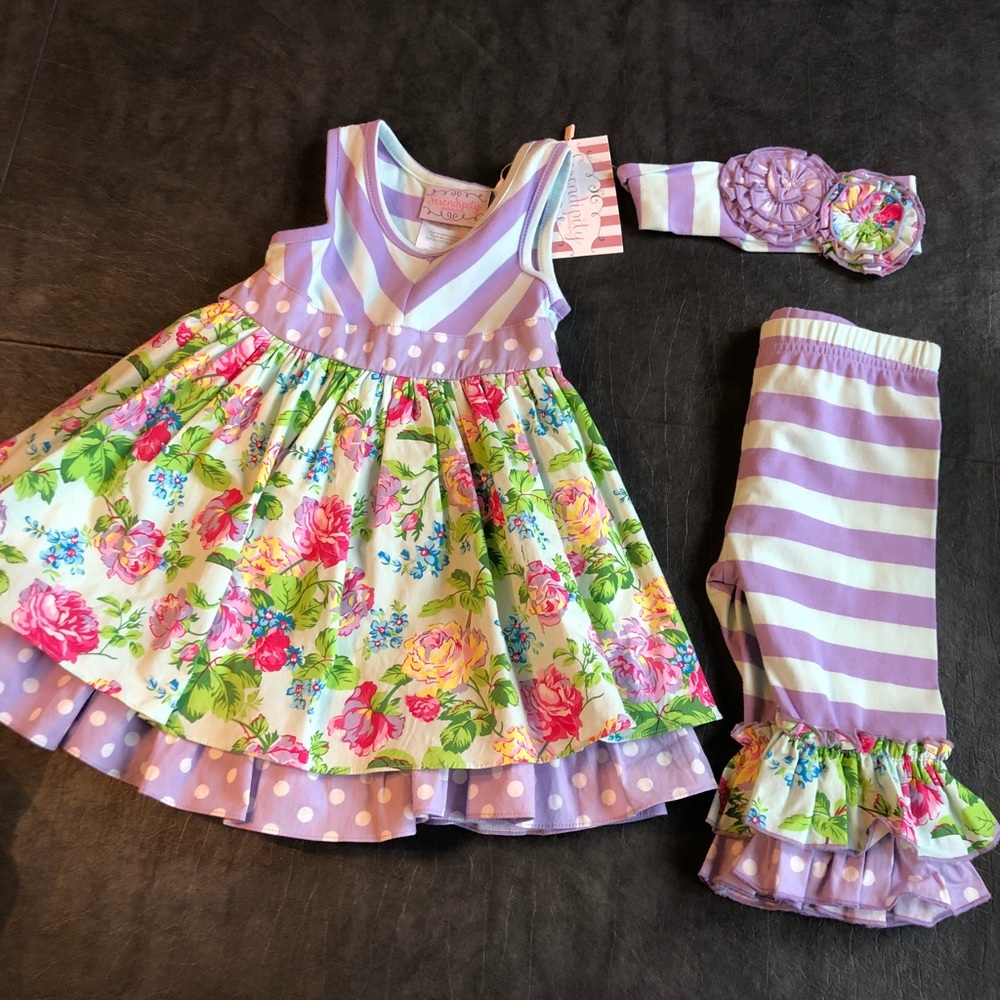 NWT serendipity 2T with matching headband